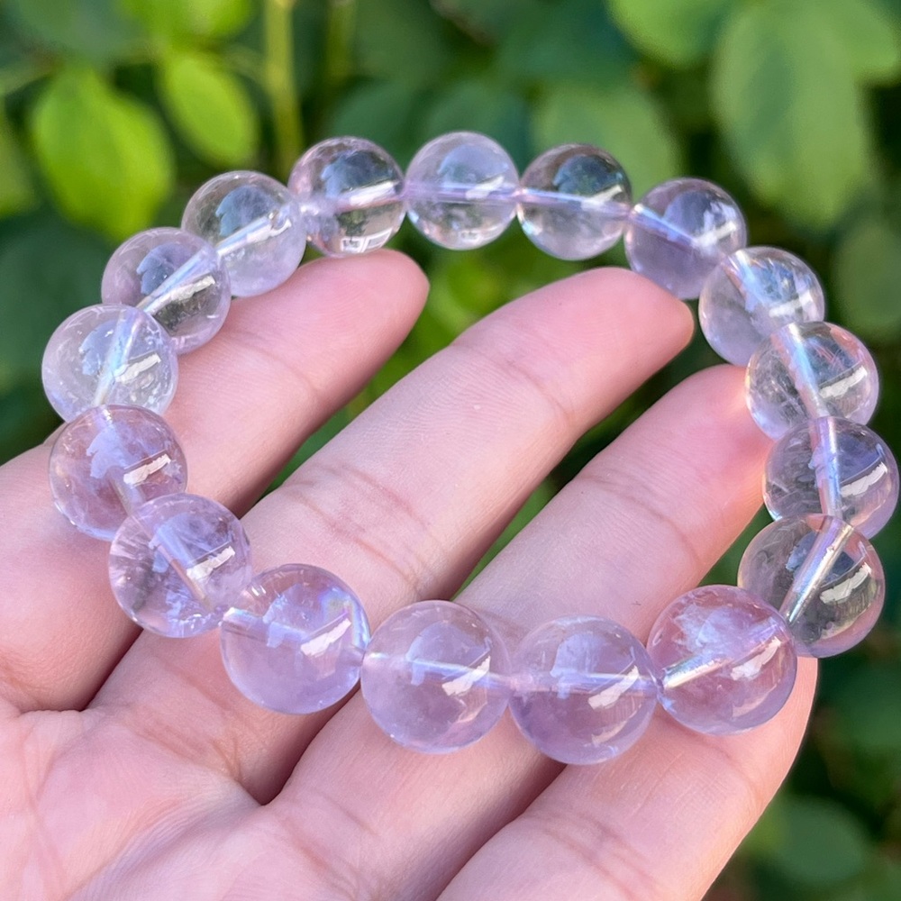 12mm stretchable clear amethyst‎ bracelet
